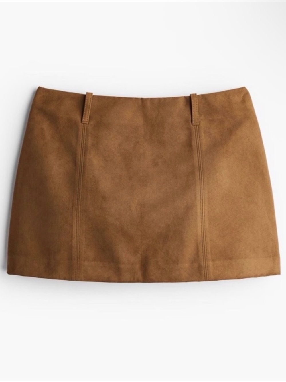 NWT H&M Size 20 Classic Suede Look Mini Skirt in Brown Micro Skirt Fall Winter